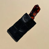Sunglasses Case, Black Check Leather