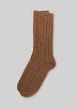 Wool Silk Boot Socks, Timber