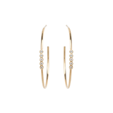 Zoe Chicco | Medium Five Diamond Bezel Hoop Earrings