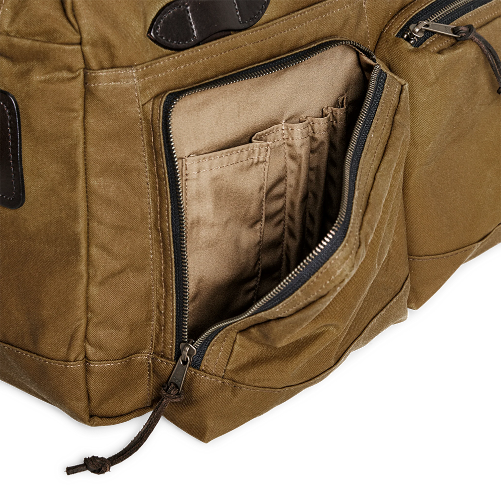 48 Hr Tin Cloth Duffle, Dark Tan and Brass