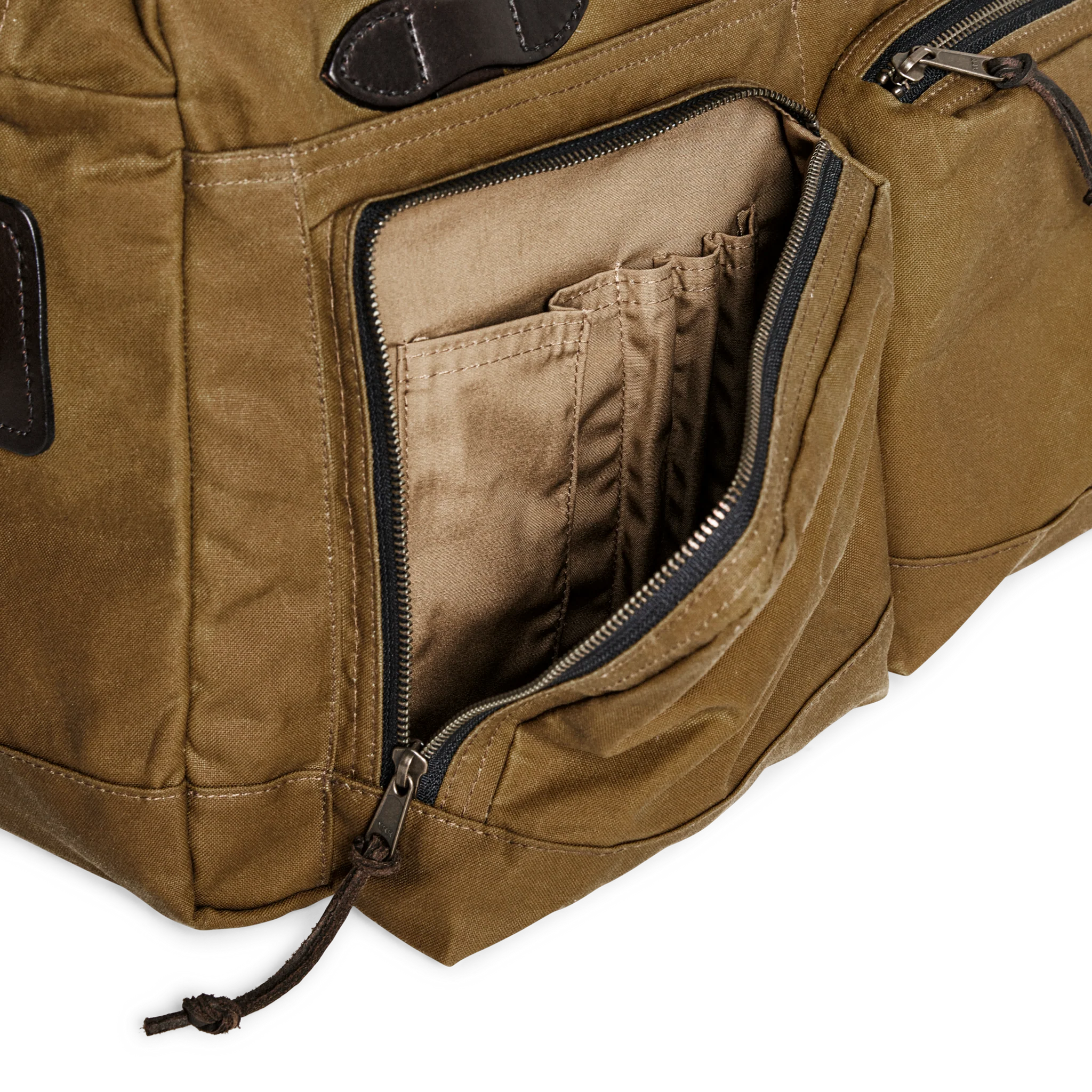 48 Hr Tin Cloth Duffle, Dark Tan and Brass