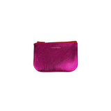 X Small Zip Pouch, Texture Matte Foil Electric Pink