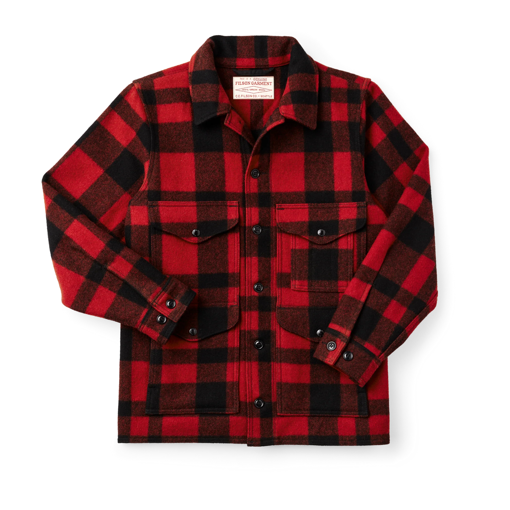 Mackinaw Wool Cruiser Jacket, Red/Black Plaid