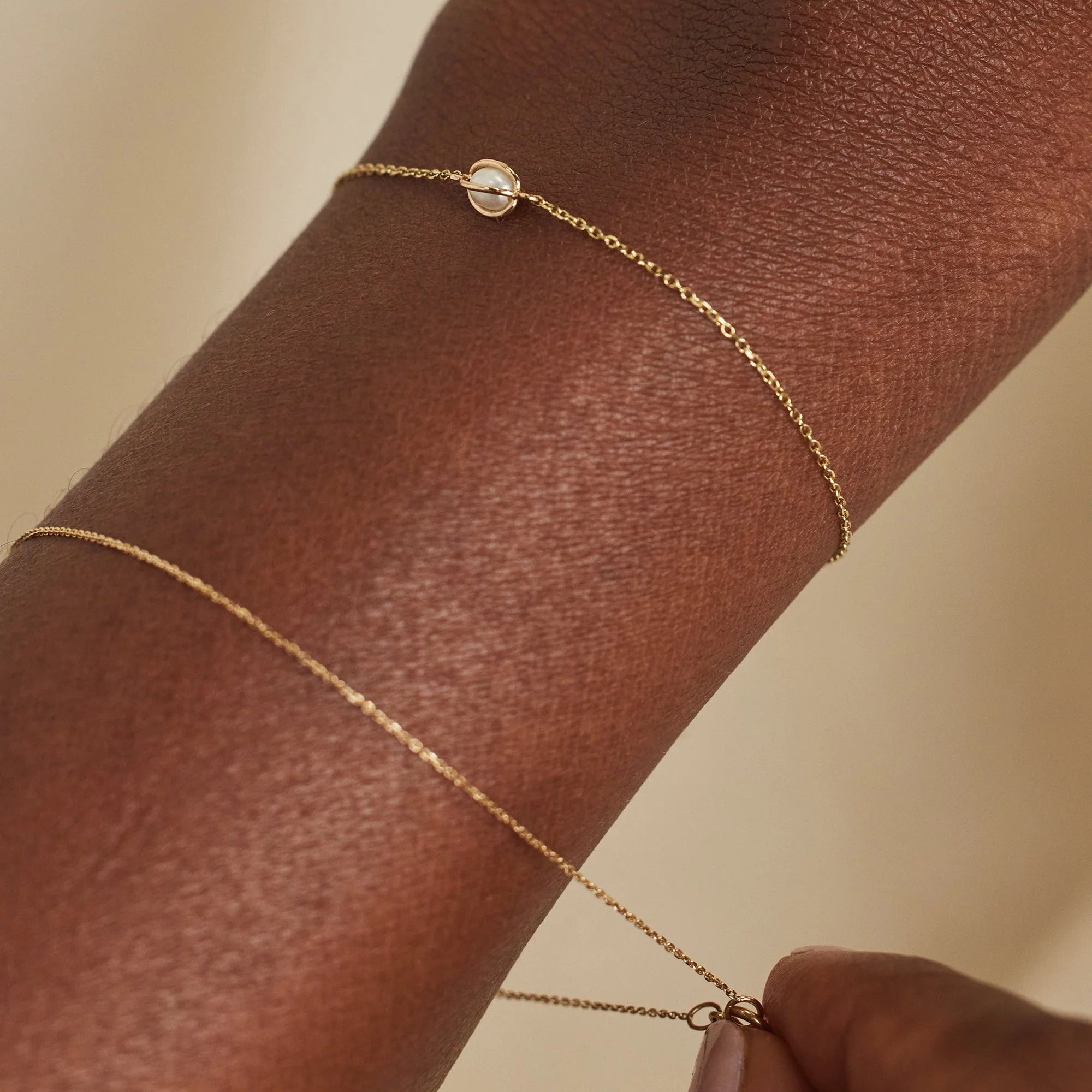 Caged Pearl Bracelet