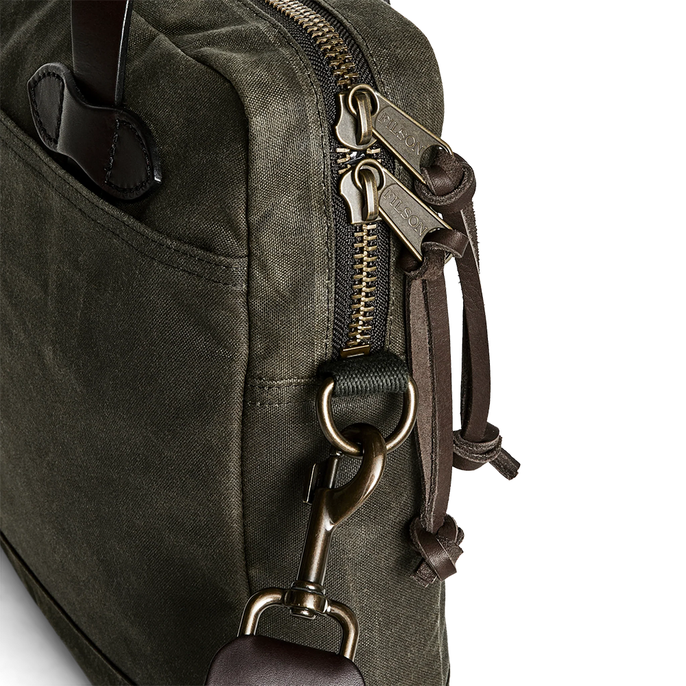 Tin Cloth Compact Briefcase, Otter Green