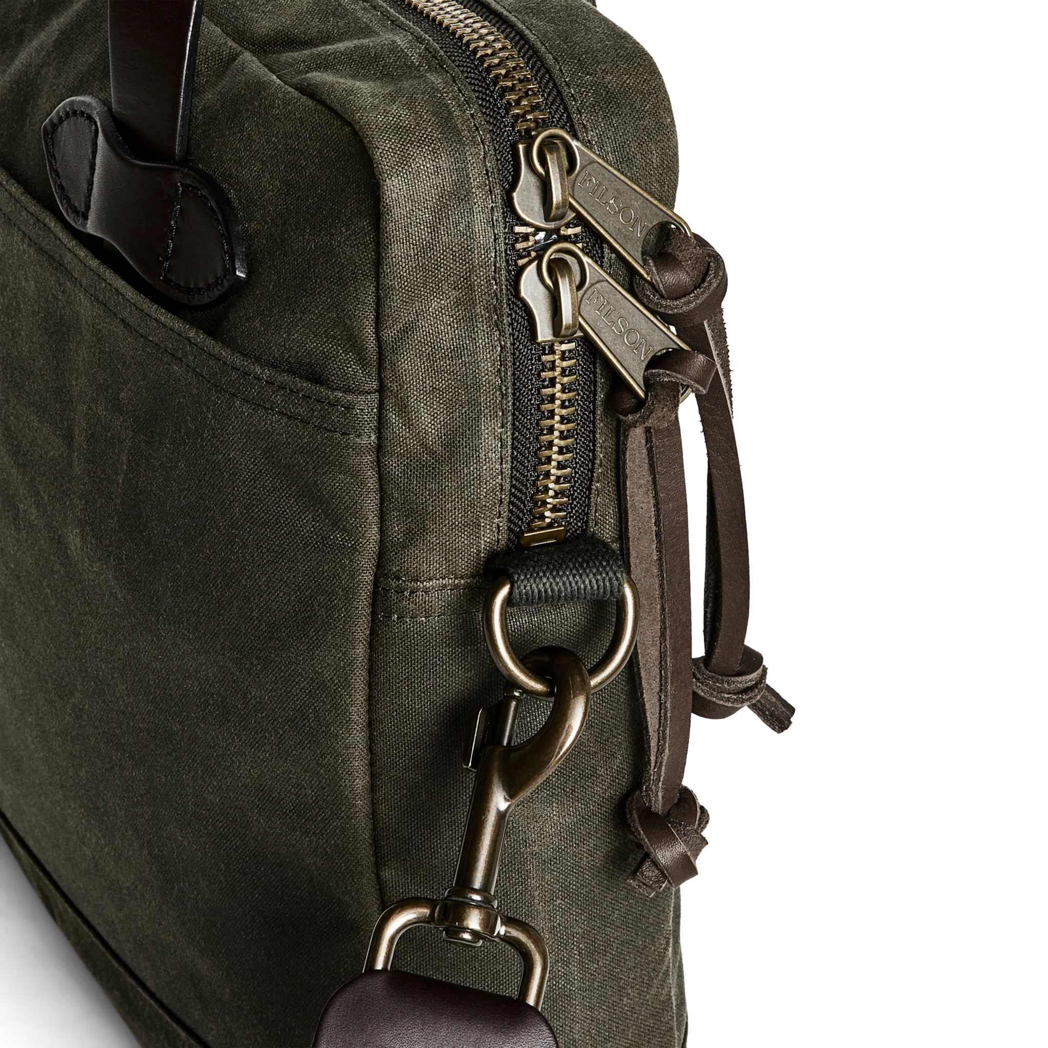Tin Cloth Compact Briefcase, Otter Green