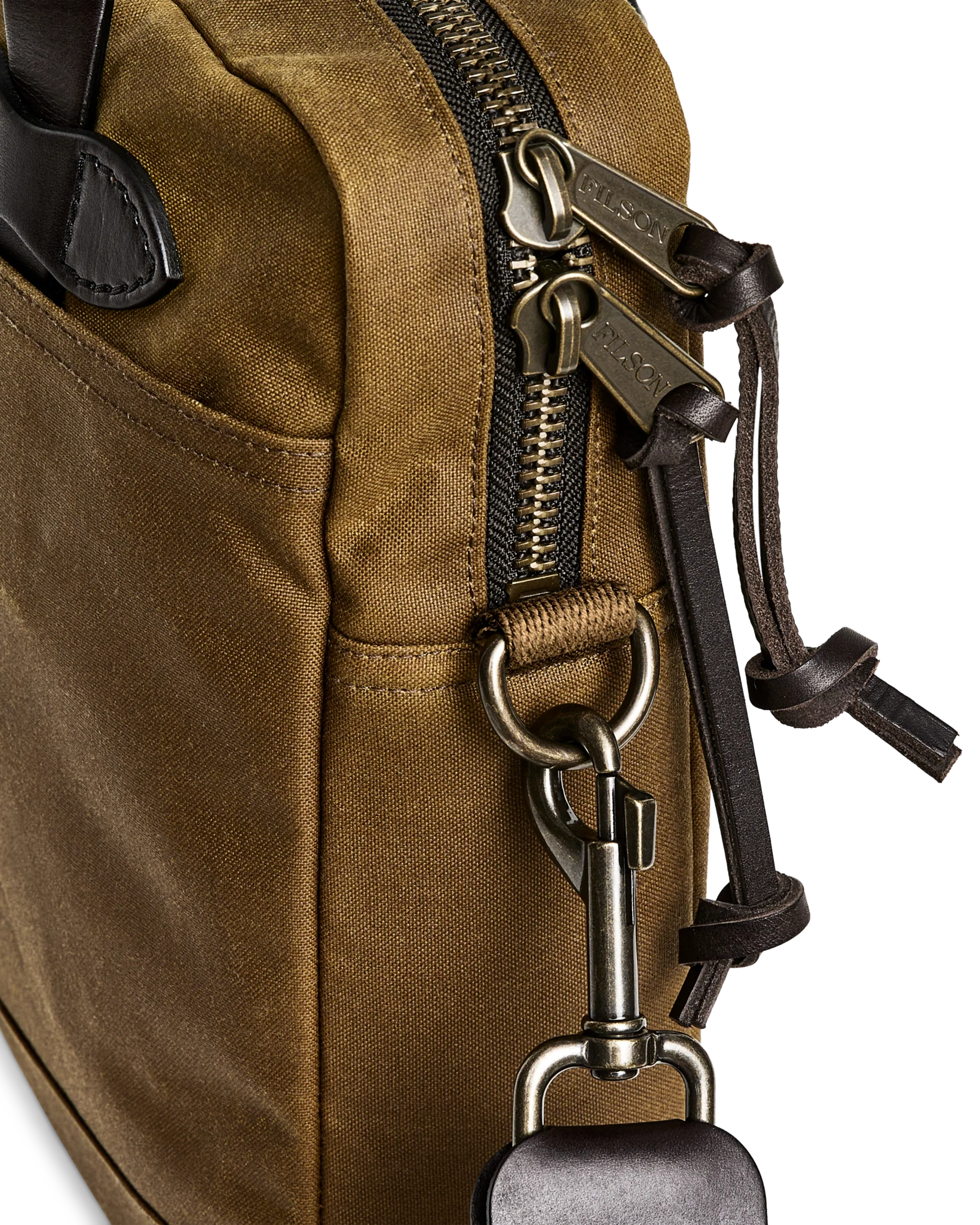 Tin Cloth Compact Briefcase, Dark Tan