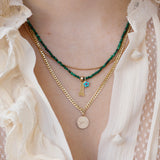 Turquoise and Tourmaline Aurora Flower Charm