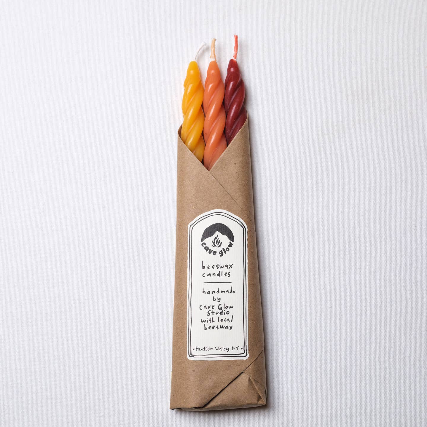 Sunrise Beeswax Spiral Taper Candles, Set of 3