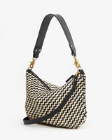 Moyen Messenger, Black and Cream Woven Zig Zag