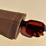 Sunglasses Case, Chocolate Leather