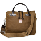 Tin Cloth Compact Briefcase, Dark Tan