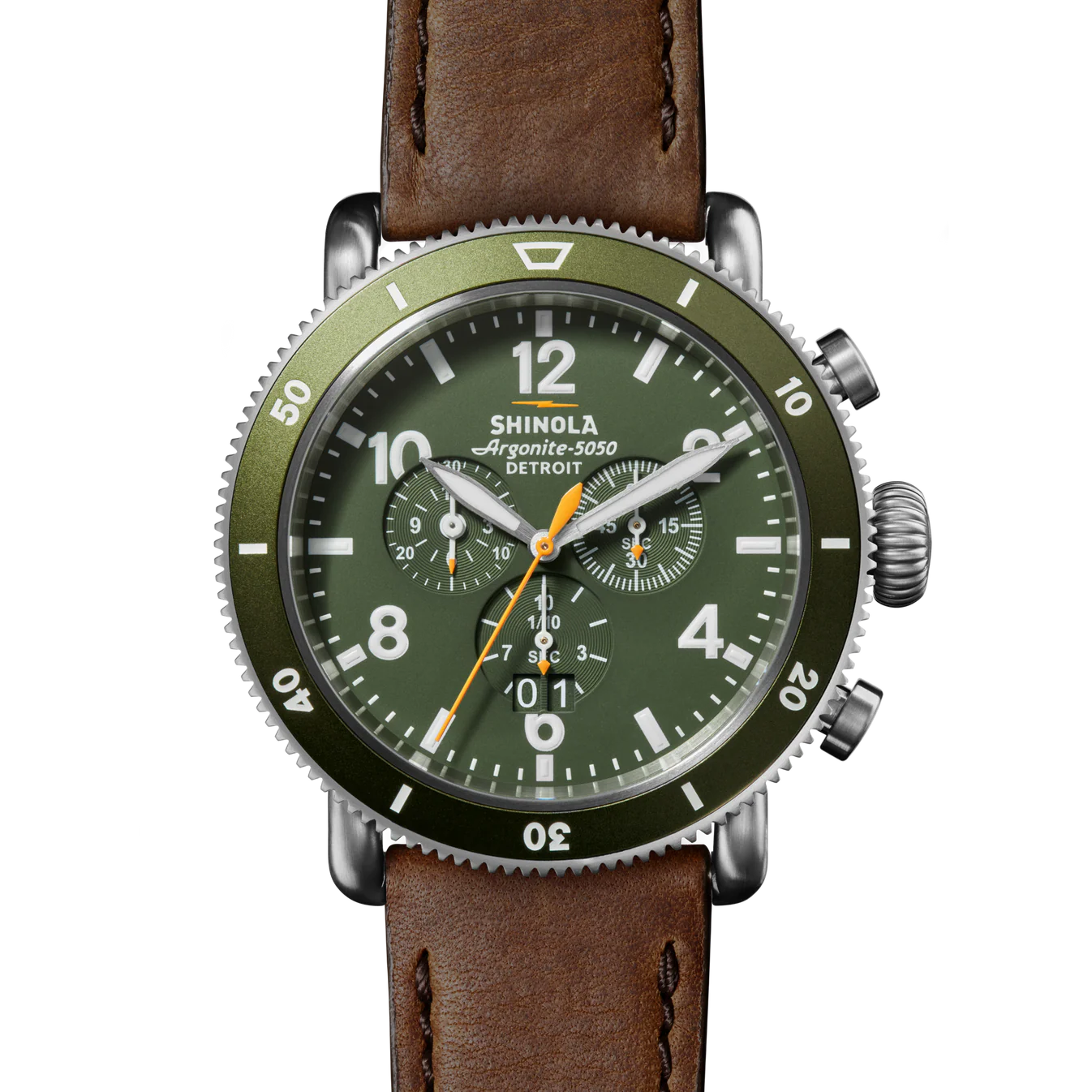 Shinola | 48mm Runwell Sport Chronograph Watch, Olive