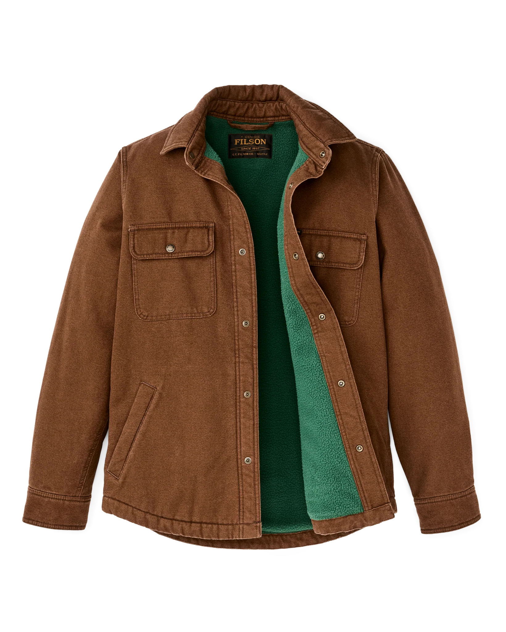 Fleece Lined Jac-Shirt, Brown