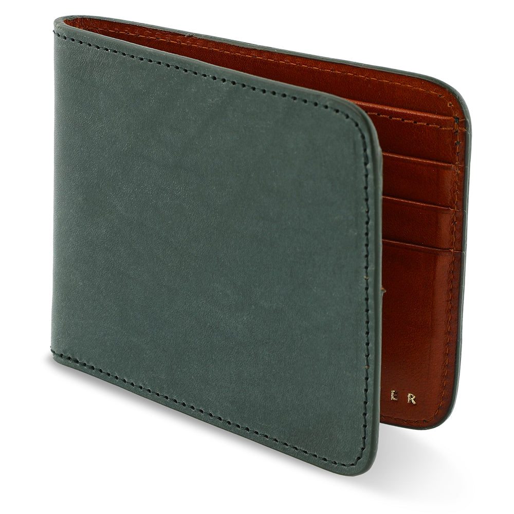 Billfold Wallet, Green & Cognac