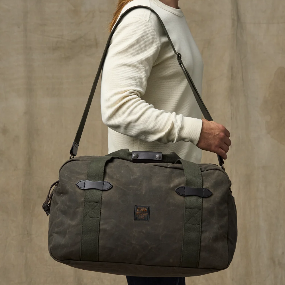 Medium Tin Cloth Duffle Bag, Otter Green