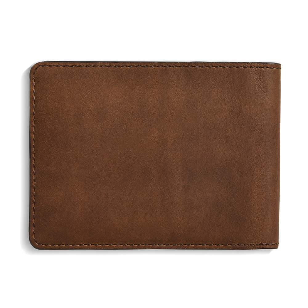 Slim Bifold Navigator Wallet, Medium Brown