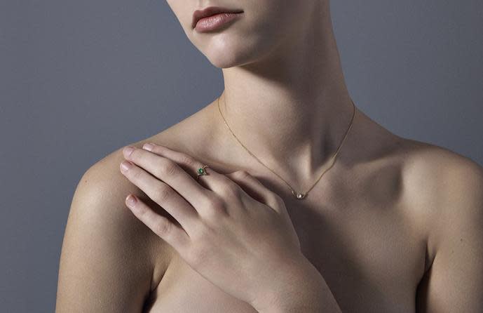Wwake | Rose Cut Diamond Arc Necklace