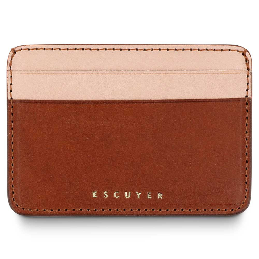 Cardholder Wallet, Cognac & Pink