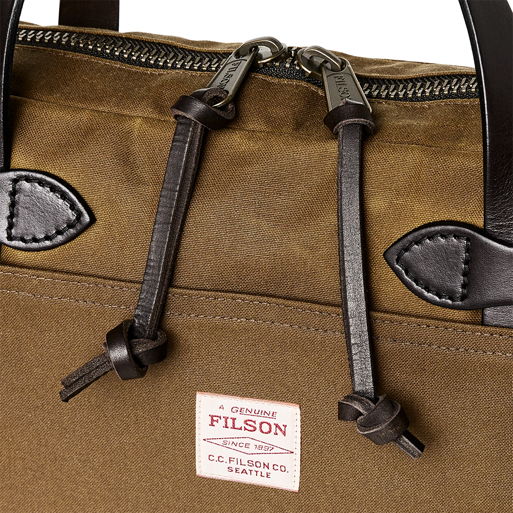 Tin Cloth Compact Briefcase, Dark Tan