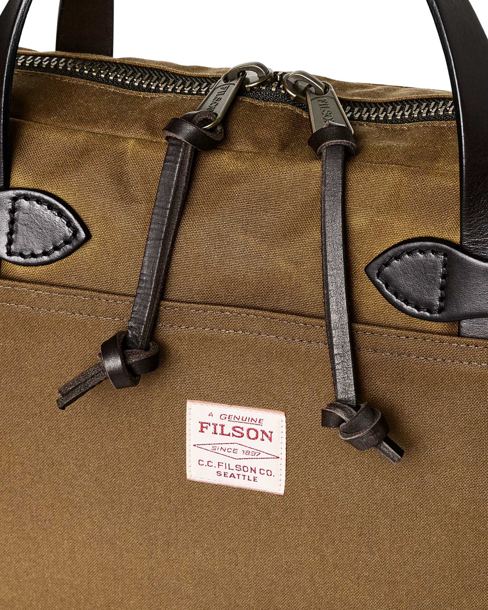 Tin Cloth Compact Briefcase, Dark Tan