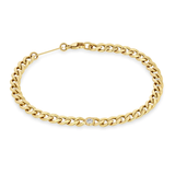 Zoe Chicco | Medium Curb Chain Bracelet with Floating Diamond