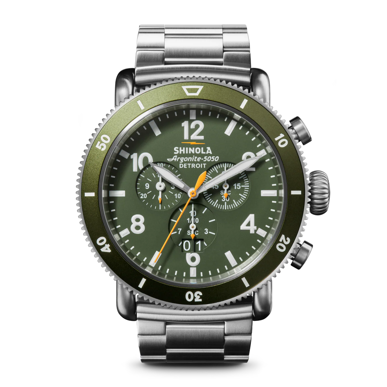 Shinola | 48mm Runwell Sport Chronograph Watch, Olive