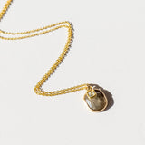 Rustic Diamond Necklace with Tiny Diamond Dangle