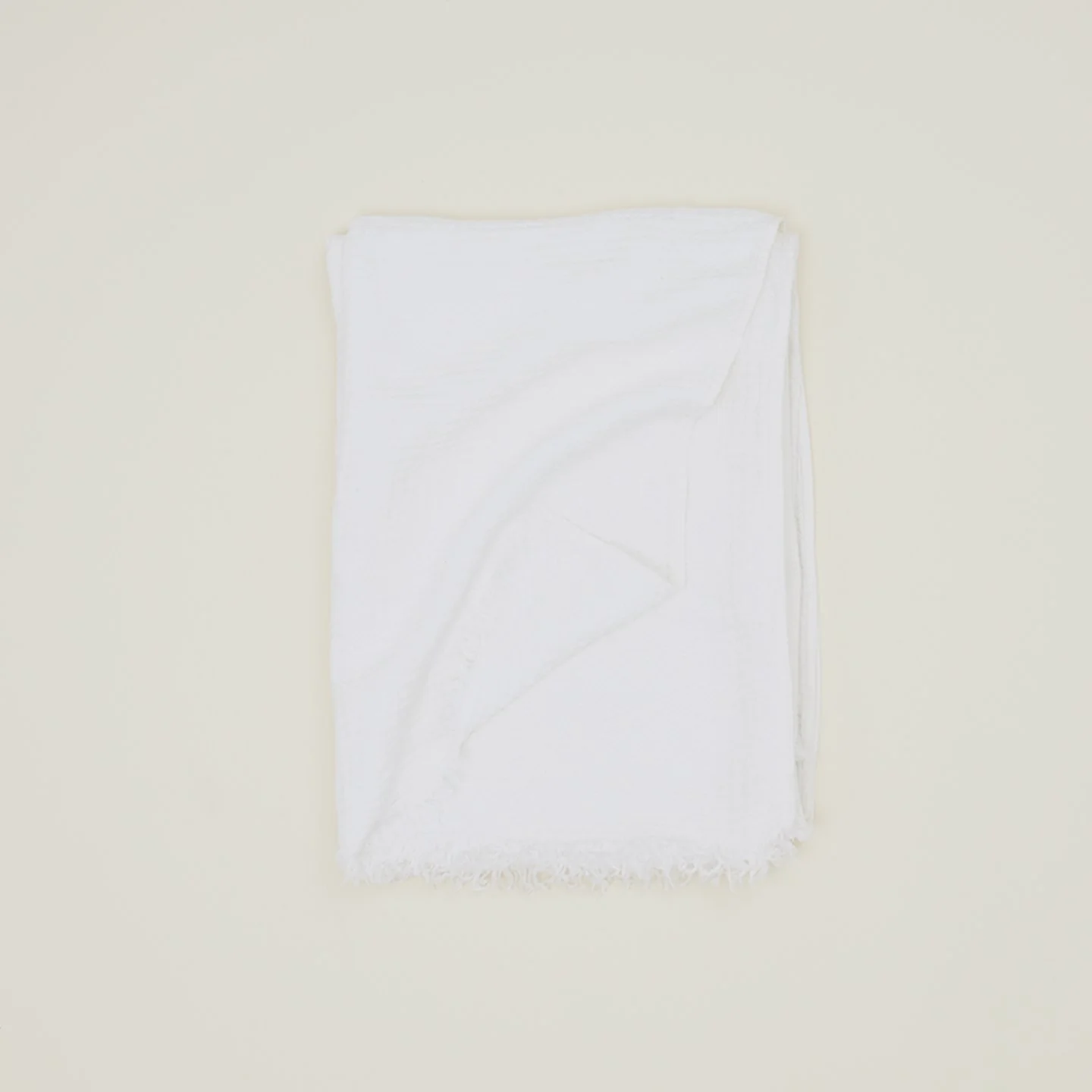 Simple Linen Throw Blanket, White