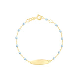 Little Gigi Oval Plaque Bracelet, Baby Blue