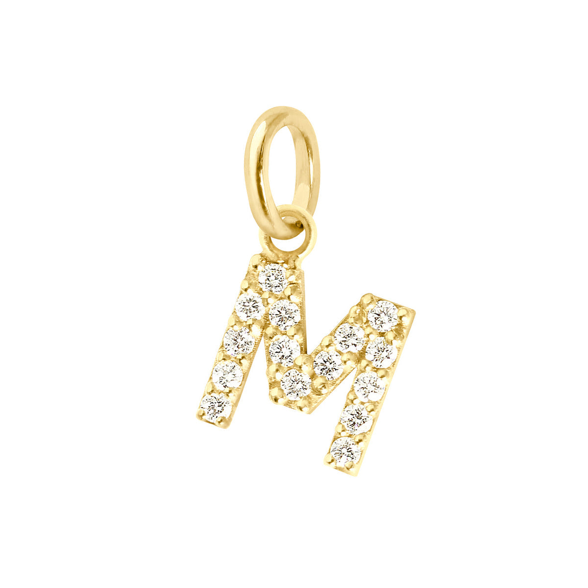 Classic Lucky Diamond Letter M Charm