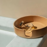 Kobon Round Leather Tray, Natural