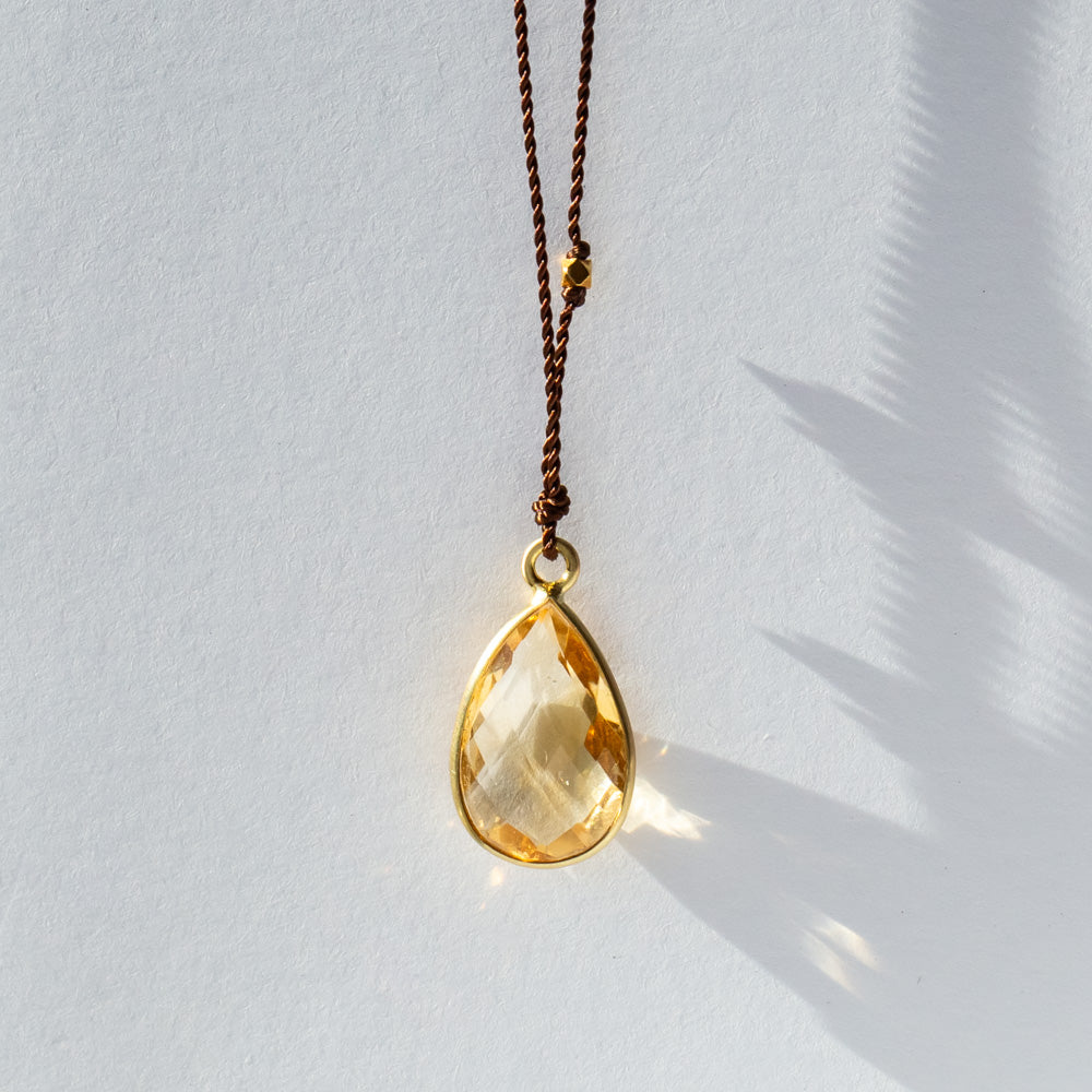 Round Citrine Necklace by Margaret Solow - NEWTWIST