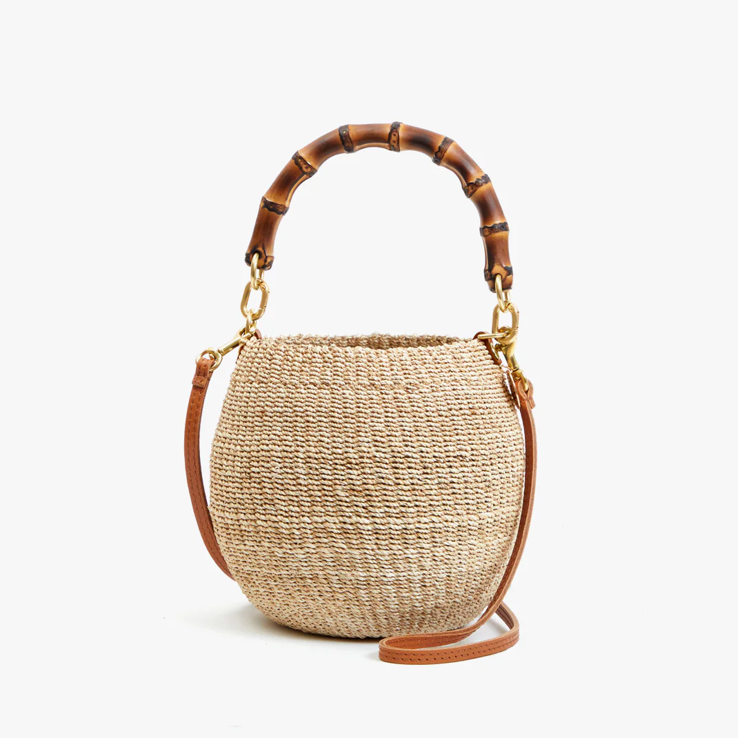 Petite Pot de Miel, Cream Rattan with Bamboo Handle