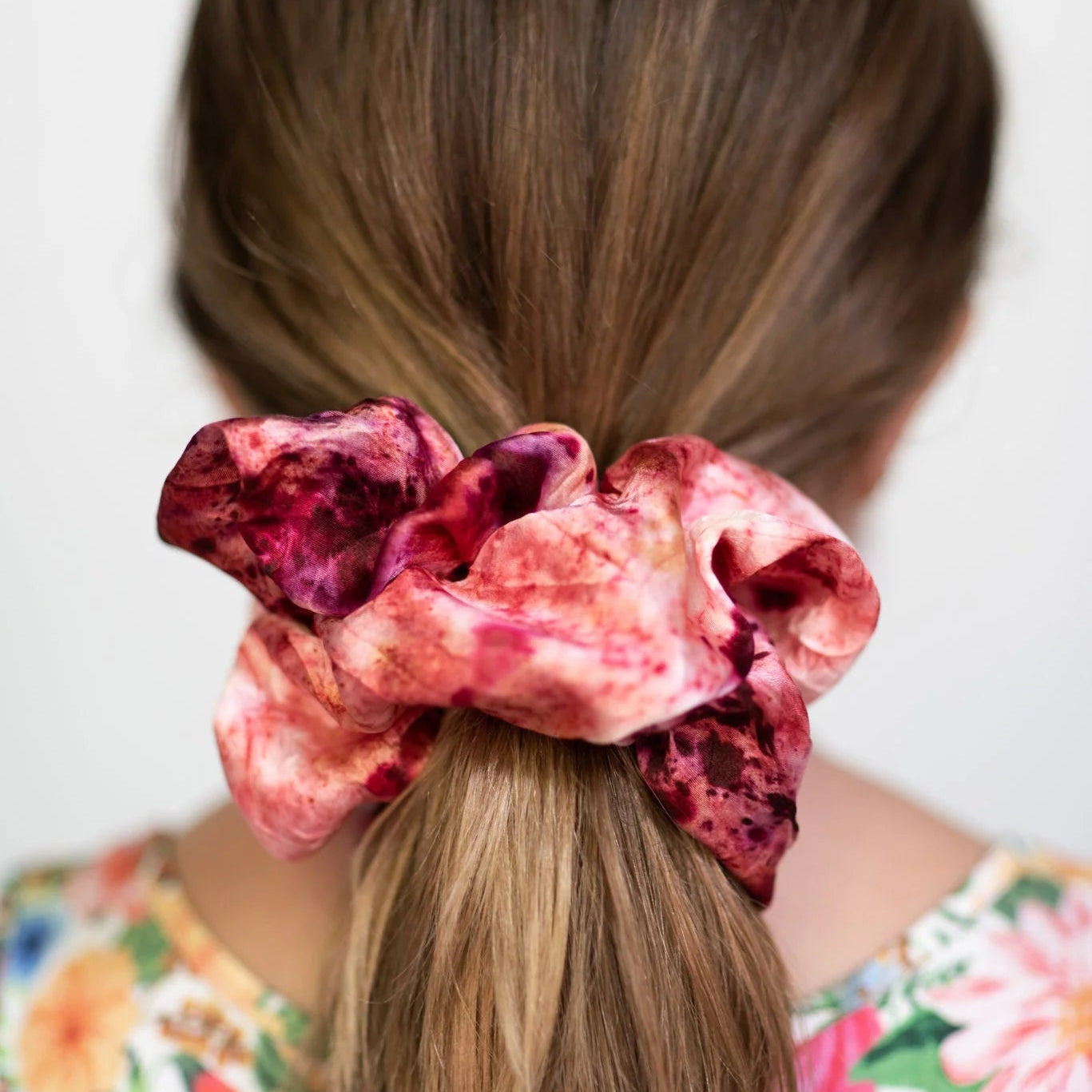 Botanically Dyed Silk Scrunchie, Multi