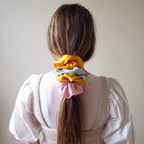 Botanically Dyed Silk Scrunchie, Solid Golden Green