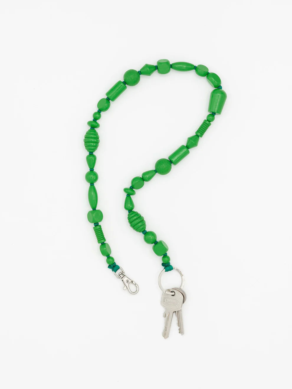 Long Perlenmix Keychain, Green