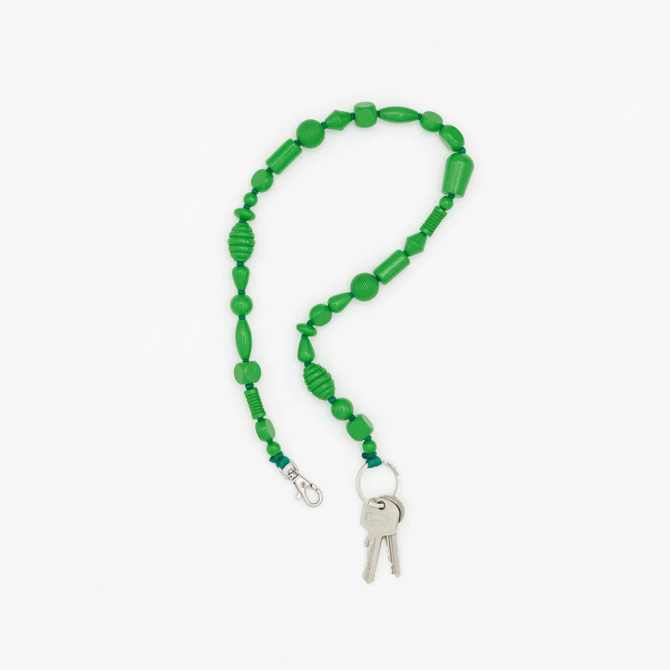 Long Perlenmix Keychain, Green