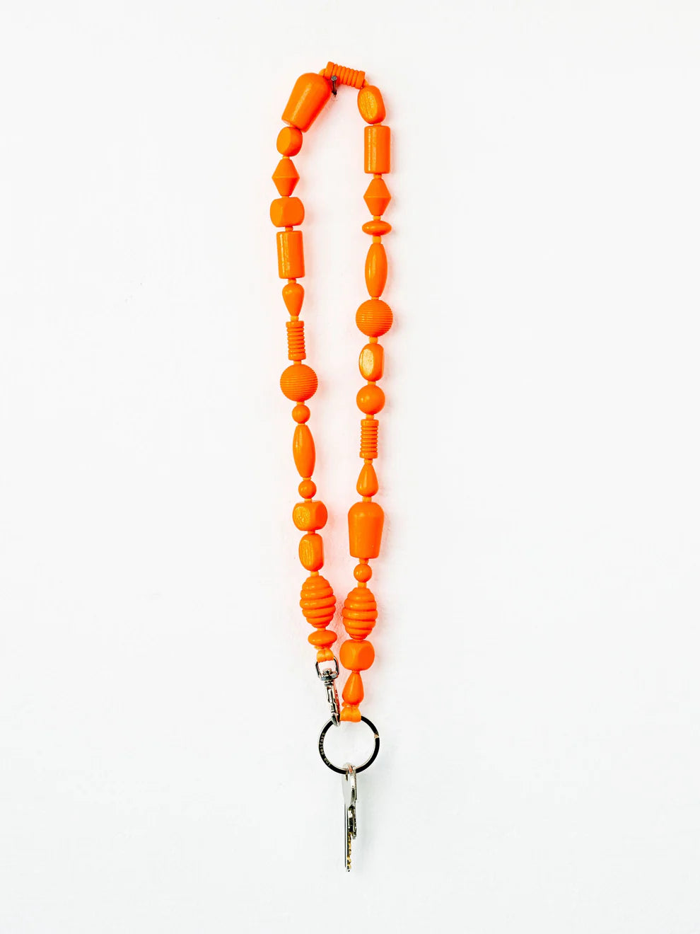 Long Perlenmix Keychain, Neon Orange