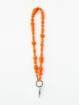 Long Perlenmix Keychain, Neon Orange
