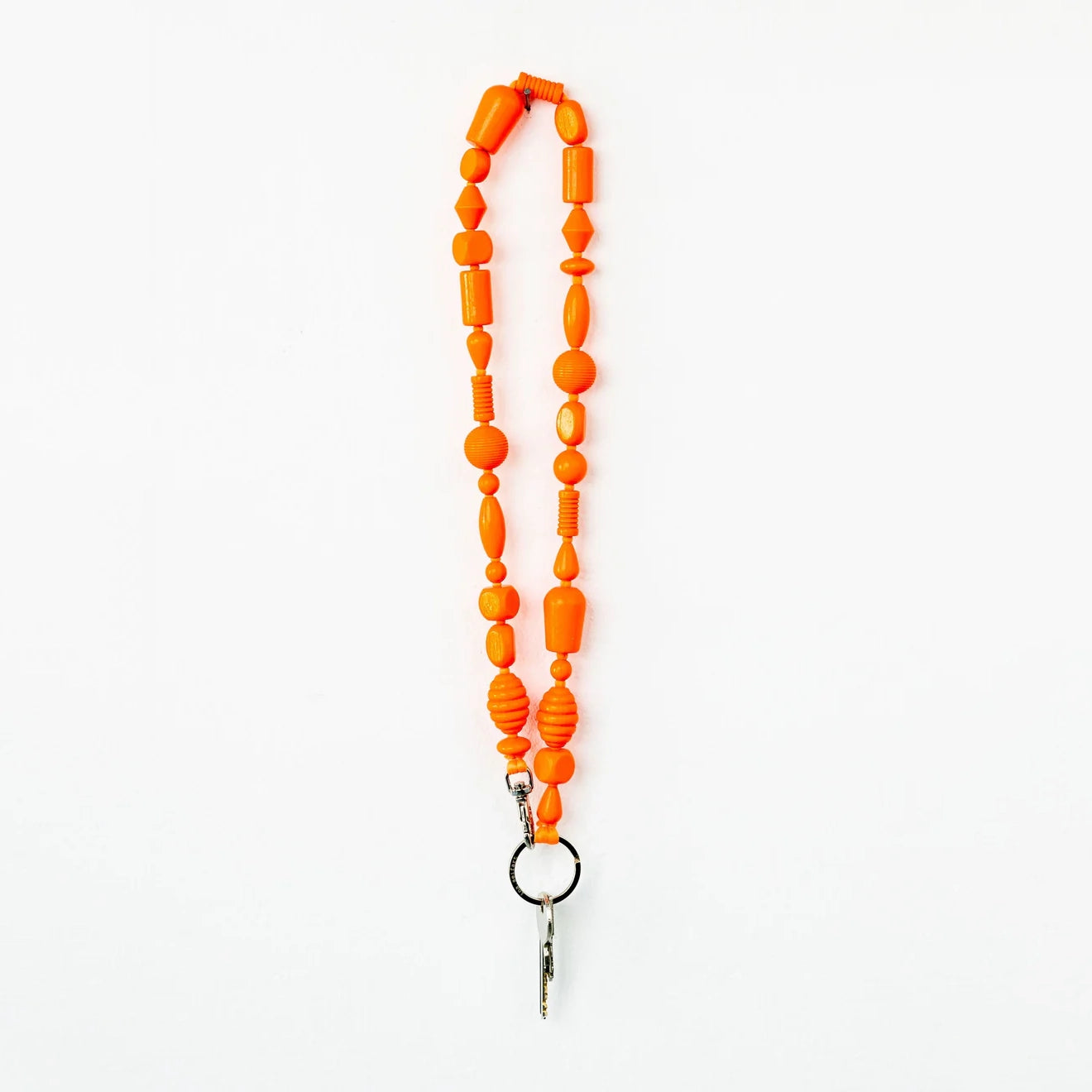 Long Perlenmix Keychain, Neon Orange