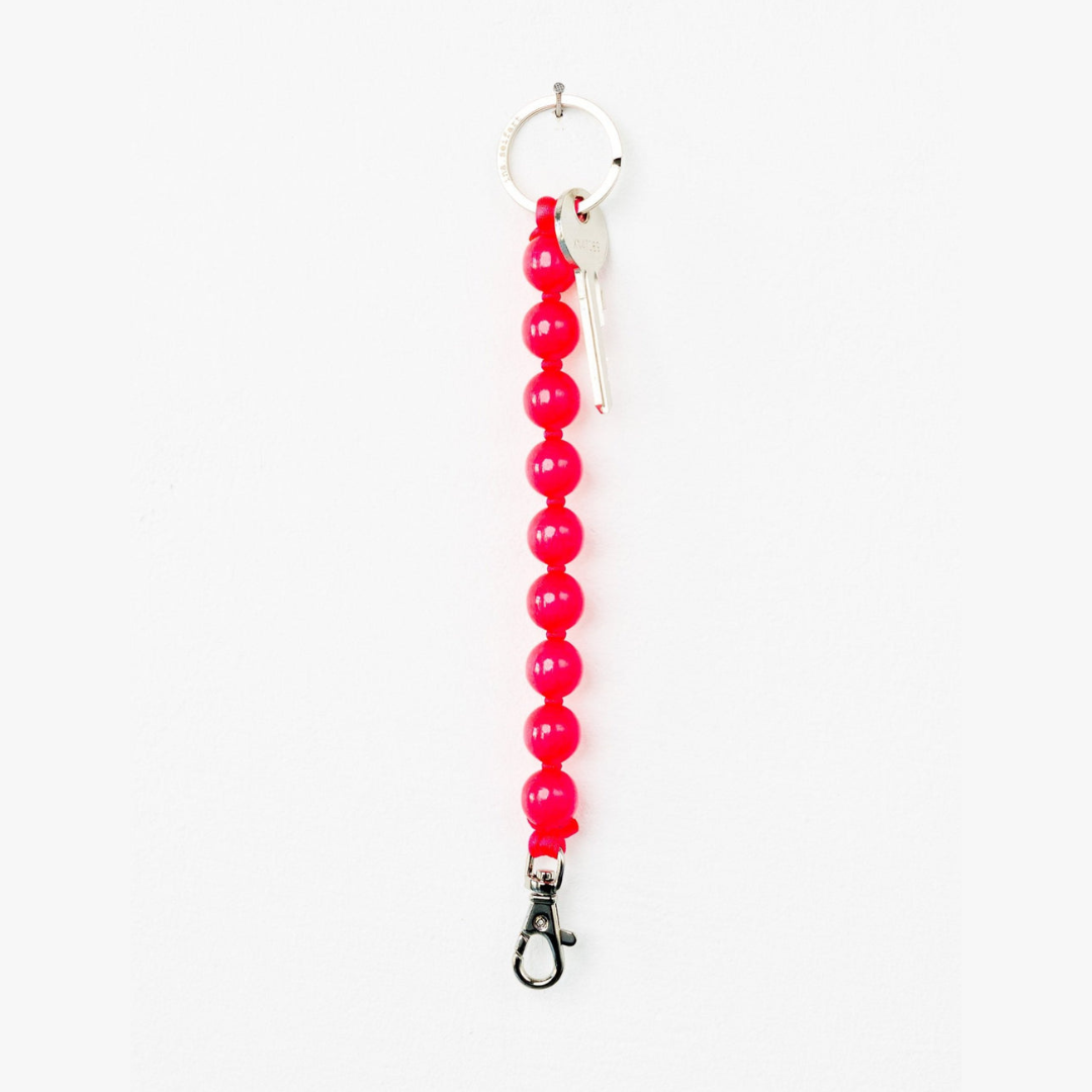 Big Short Perlen Keychain, Neon Pink