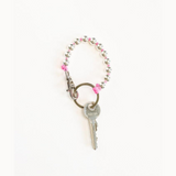 Short Perlen Sterling Silver Keychain, Pink