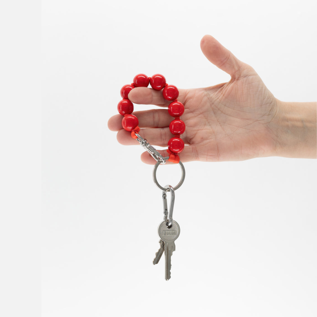 Big Short Perlen Keychain, Red