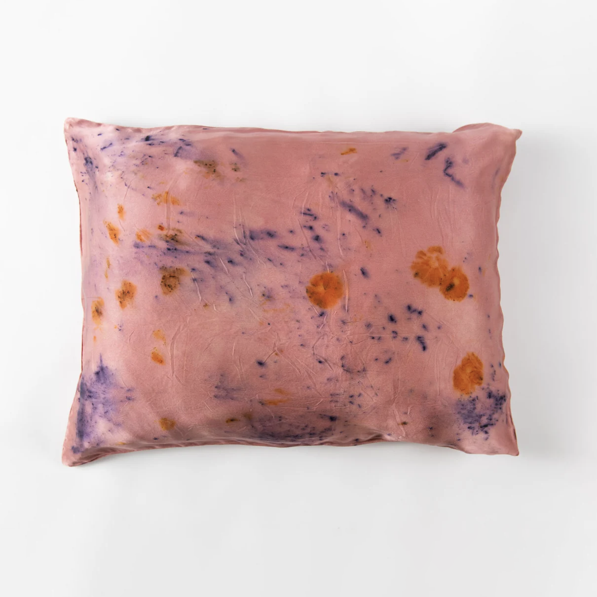 Floral Botanically Dyed Silk Pillowcase, Pink