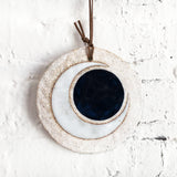 Large Round Ornament, Crescent Indigo