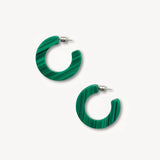 Kate Hoop Earrings, Malachite