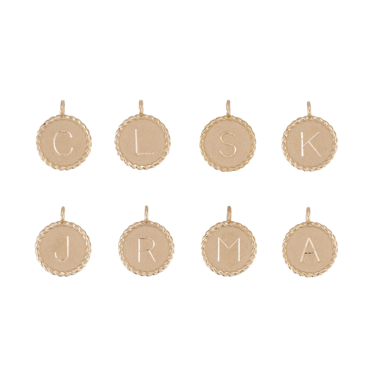 Mini Imperial Disc Letter Charm "J"