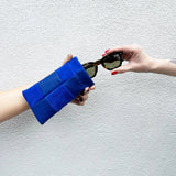 Sunglasses Case, Lapis Check Leather