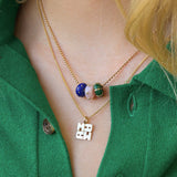 Lapis and Gold Dot Rondelle Bead Charm